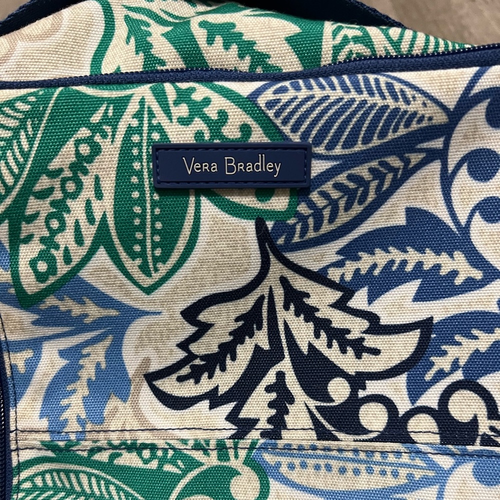 Vera Bradley Green and Blue Leaf Pattern Cosmetic/Organizer Bag - Picture 7 of 7